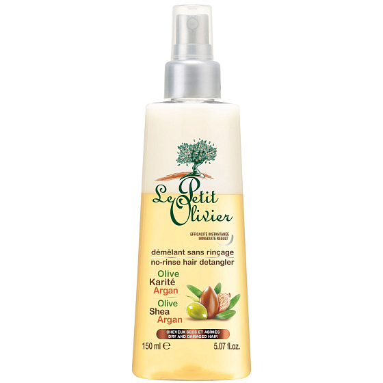 Le Petit Olivier Oliven-, Sheabutter- und Arganöl ohne Spülspray für trockenes und sprödes Haar 150 ml