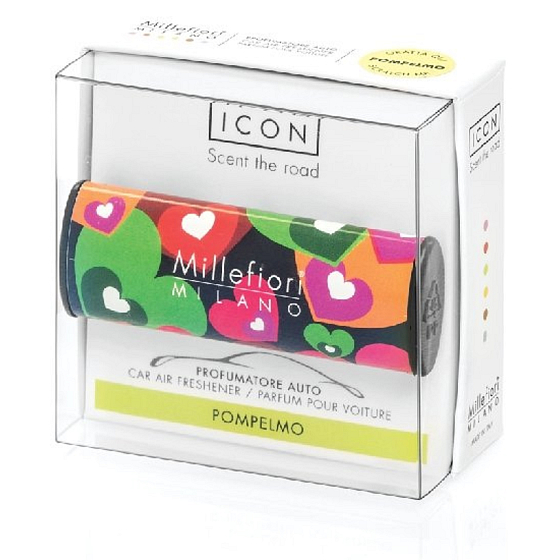 Millefiori Milano Icon Pompelmo - Grapefruit-Autoduft Cuori & Fiori riecht bis zu 2 Monate 47 g