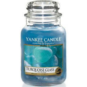 Yankee Candle Luscious Turquoise Glass - Duftkerze aus Türkisglas Klassisches großes Glas 623 g
