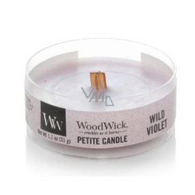 WoodWick Wild Violet - Wildviolett-Duftkerze mit zierlichem Holzdocht 31 g