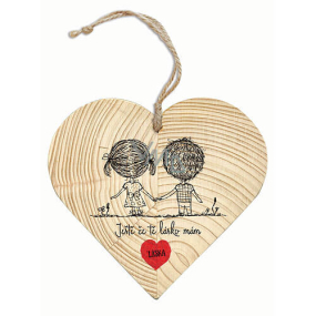 Böhmen Geschenke Dekoratives Herz aus Holz mit Aufdruck Ich liebe dich immer noch 12 cm