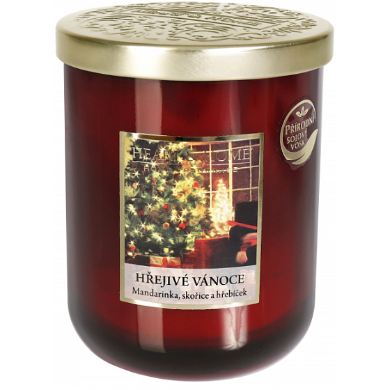 Herz & Zuhause Warme Weihnachtssoja Duftkerze große Verbrennungen bis zu 70 Stunden 340 g