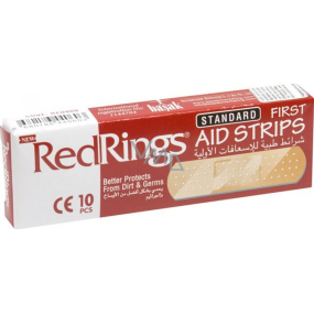 Rote Ringe Standard Erste-Hilfe-Streifen Patch 19 x 72 mm 10 Stück