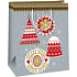 Ditipo Geschenkpapiertüte 18 x 10 x 22,7 cm Weihnachten silber - rote und weiße Dekorationen