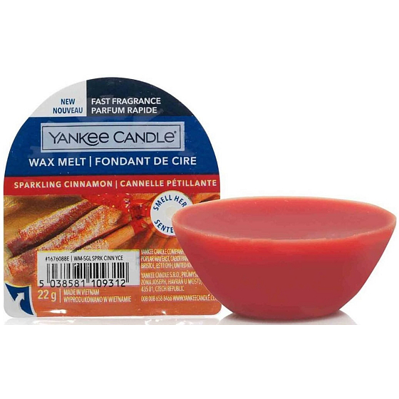 Yankee Candle Sparkling Cinnamon - Sparkling Zimt duftende Wachs für aromalampy 22 g