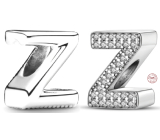 Sterling Silber 925 Alphabet Buchstabe Z, Perle für Armband