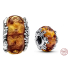 Charme Sterling Silber 925 Disney König der Löwen - orange Murano Glasperle auf Armband Film