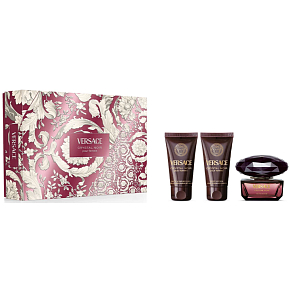 Versace Crystal Noir Pour Femme Eau de Parfum 50 ml + Duschgel 50 ml + Körperlotion 50 ml, Geschenkeset für Frauen