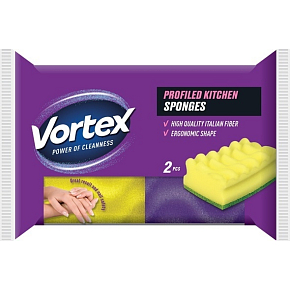 VORTEX Schwamm für Geschirr PROFILED & CARE 2 Stück VORTEX Schwamm für Geschirr PROFILED & CARE 2 Stück
