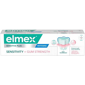 Elmex Sensitive Sensitivity + Gum Strength Whitening Zahnpasta für empfindliche Zähne und Zahnfleisch, 75 ml