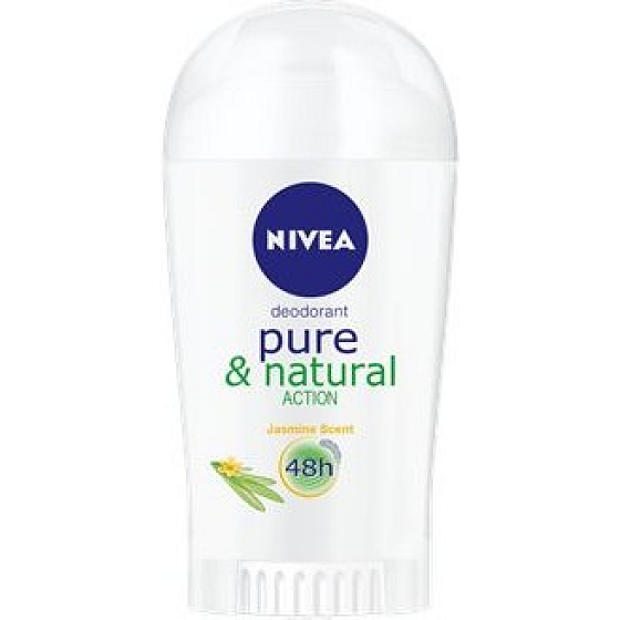 Nivea Pure & Natural Action mit Jasminduft Antitranspirant Deo-Stick für Frauen 40 ml