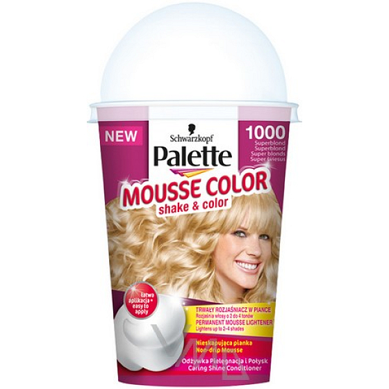 Schwarzkopf Palette Mousse Color Shake und Color Haarfarbe 1000 Superblond