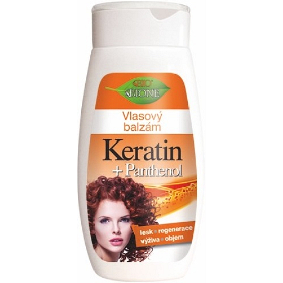Bione Cosmetics Keratin & Panthenol regenerierender Haarbalsam für alle Haartypen 260 ml