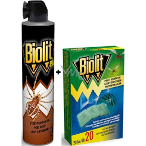 Biolit Plus Stop Spiders Spray 400 ml + Biolit-Pads zum Nachfüllen von 20 Stück elektrischem Mückenschutz