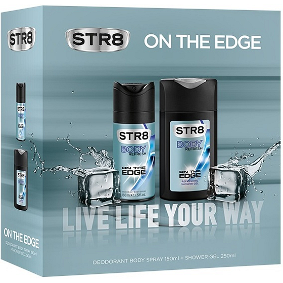 Str8 On The Edge Deodorant Spray für Männer 150 ml + Duschgel 250 ml, Kosmetikset