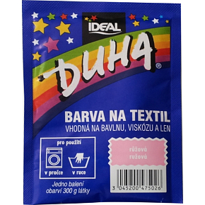 Ideal Duha rosa, Textilfarbe für Baumwolle, Viskose und Leinen, für 300 g Stoff, 15 g