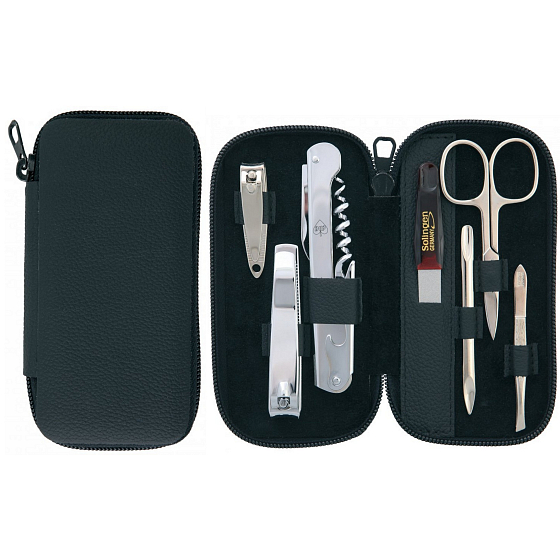 Dup Manicure Hynek Leder 7-teiliges Set schwarz 230401-068