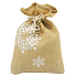 Jutesack mit weißen Flocken 27 x 36 cm