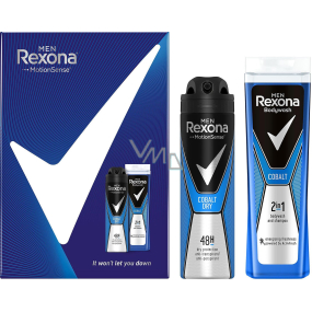 Rexona Men Cobalt Dry Duschgel 250 ml + Antitranspirant Deospray 150 ml, Kosmetikset für Männer