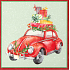 Nekupto Weihnachtsgeschenkkarten Spielzeugauto 6,5 x 6,5 cm 6 Stück
