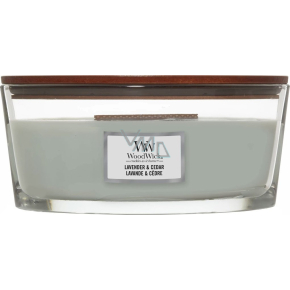 WoodWick Lavender & Cedar - Lavendel und Zedernholz Duftkerze mit Holzdocht und Deckel Glasschiffchen 453 g WoodWick Lavender & Cedar - Lavendel und Zedernholz Duftkerze mit Holzdocht und Deckel Glasschiffchen 453 g