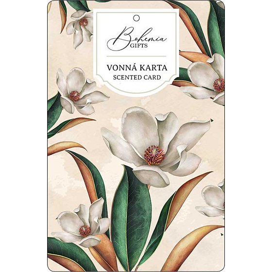 Bohemia Gifts Aromatische Duftkarte Weiße Blumen zarter und reiner Duft 10,5 x 16 cm