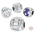 Sterling Silber 925 3-seitiger Reise-Charm, Reise-Armband Perle