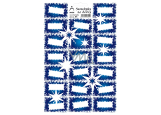 Bogen Weihnachtsetiketten Geschenkaufkleber Blau mit Sternen 17 x 24,5 cm