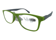Berkeley Lese-Dioptrienbrille +4 Kunststoff grün, graue Seitenrahmen 1 Stück MC2268
