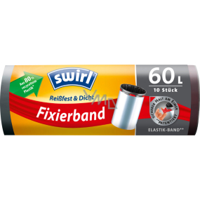 Swirl Abfallbeutel mit elastischem Bund, 68 × 73 cm, 19 µ, 60 l, 10 Stk