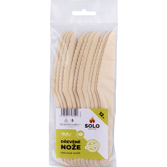 Solo Holzbesteck Messer 16,5 cm, 12 Stück