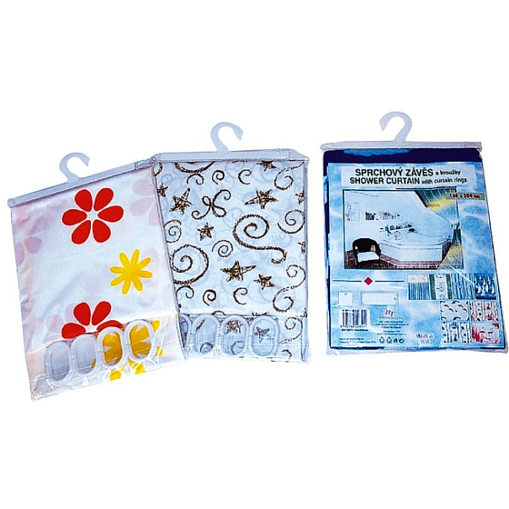 Clanax Duschvorhang mit Ringen 180 x 200 cm verschiedene Motive 1 Stück