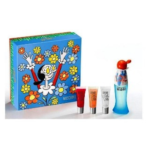 Moschino I Love Love Eau de Toilette 50 ml + 3 Lipglosses, Geschenkset