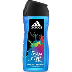 Adidas Team Five 2 in 1 Duschgel für Körper und Haare für Männer 250 ml