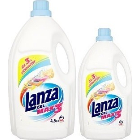 Lanza Max3 Normales flüssiges Gelwaschmittel 4,5 l + 1,5 l