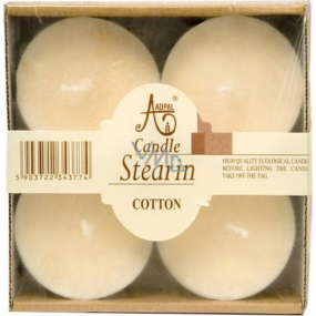 Adpal Stearin Maxi Cotton - Teelichter mit Baumwollduft 4 Stück