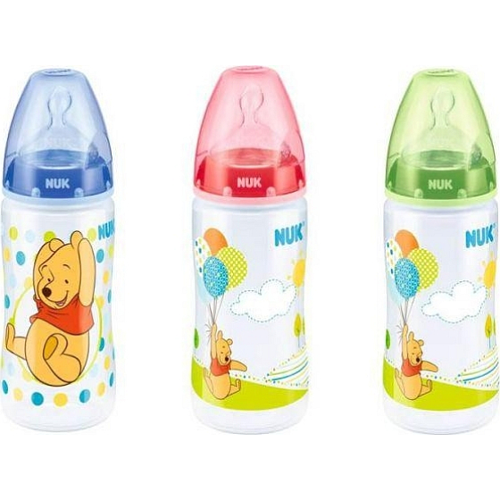 Nuk First Choice Disney Pooh Silikontrinker 0-6 Monate Plastikflasche 300 ml