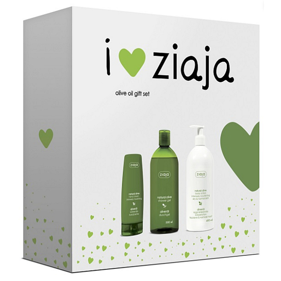 Ziaja Oliva Hand- und Nagelcreme 80 ml + Duschgel 500 ml + Körperlotion 400 ml, Kosmetikset