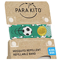 Parakito Repellent Mückenarmband für Kinder Fußball natürlich, nachfüllbar, wasserdicht, Schutz 24h / Tag - 15 Tage zum Nachfüllen + zwei Nachfüllungen