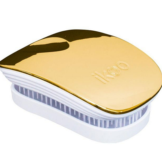 Ikoo Pocket Metallic Taschenhaarbürste nach chinesischer Medizin Soleil White