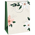 Ditipo Geschenk Kraftbeutel 27 x 12 x 37 cm beige, weiße Lilien