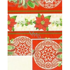 Nekupto Geschenkpapier 70 x 500 cm Weihnachten Rot-Beiger Stern