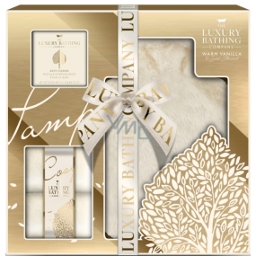 Grace Cole Warm Vanilla & Sweet Almond Wärmeflasche mit weichem Bezug + warme Socken + funkelnder Badeball 4 x 25 g, Kosmetikset für Damen