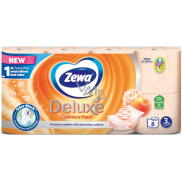 Zewa Deluxe Aqua Tube Cashmere Peach Parfümiertes Toilettenpapier 150 Schnipsel 3lagig 8 Stück, spülbare Rolle