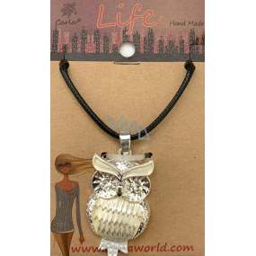 Albi Jewellery Halskette Kordel schwarz Owl 1 Stück