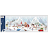 Fensterfolie Weihnachten Winterdorf und Autos mit Glitter 21 x 59,5 cm