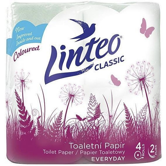 Linteo Classic Toilettenpapier grün 2-lagig 150 Stück, 15 m, 4 Stück