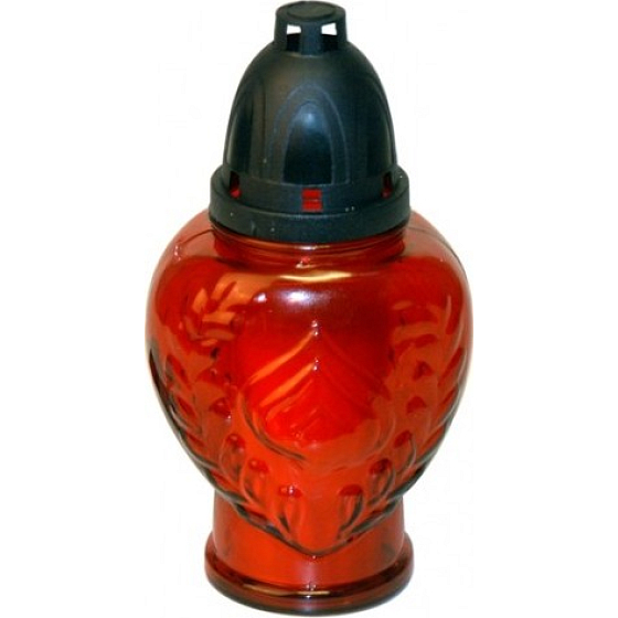 Glaslampe zulassen Herz rot groß 23 cm 180 g Slx