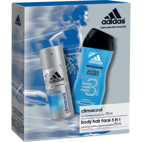 Adidas Climacool Antitranspirant Deodorant Spray 150 ml + After Sport Duschgel 250 ml, für Männer Kosmetikset