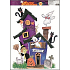 Fensterfolie ohne Geisterkleber farbiges Hexenhaus 42 x 30 cm